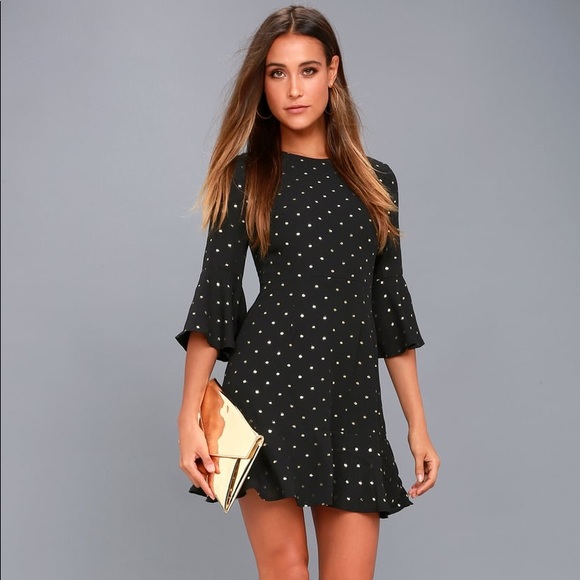 Lulus Dresses & Skirts - Lulus polka dot black dress